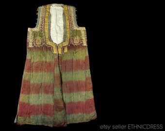 Awesome Turkish folk costume vest from Zonguldak Turkey ethnic dress | long padded clothing quilted | Black Sea style Ottoman embroidery old