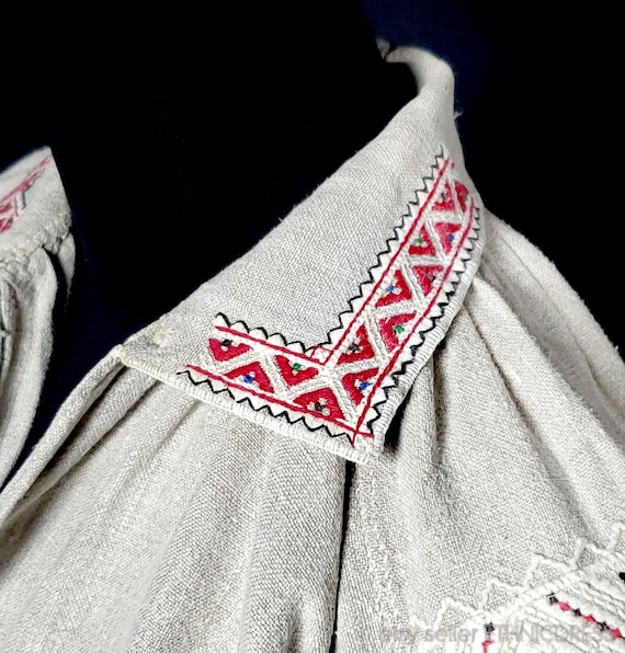 Antique Ukrainian folk costume linen dress | hand… - image 3