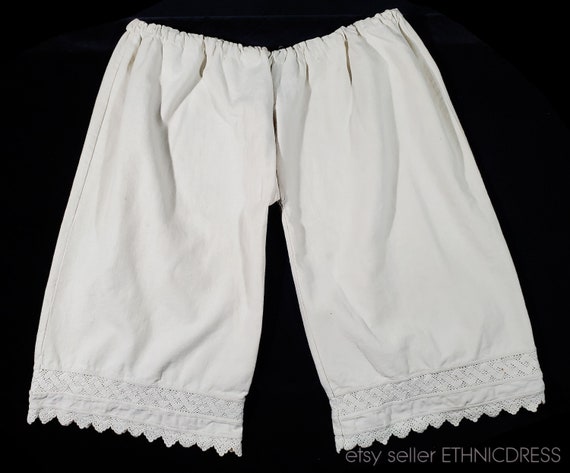 Romanian folk costume linen pants | vintage handm… - image 2