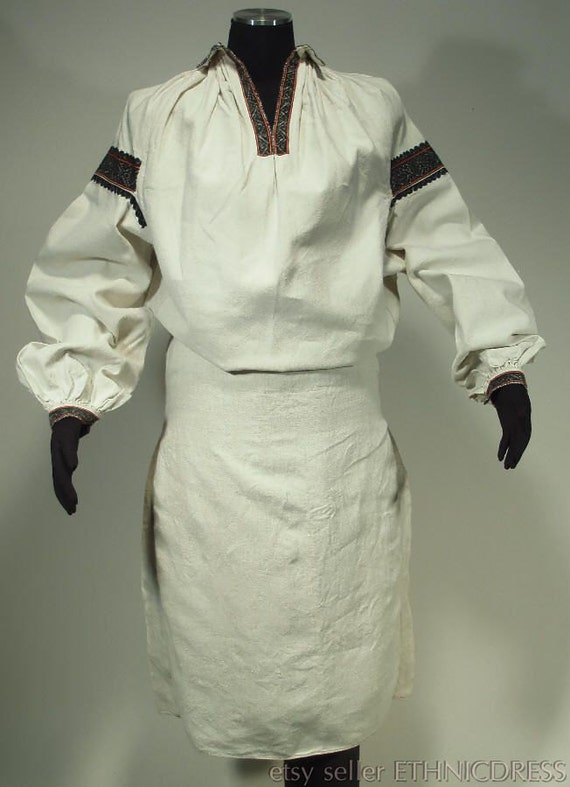 Antique woman's dress from Vinnytsia region, Ukrai