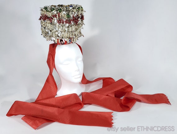 INCREDIBLE German folk costume headdress crown & … - image 3