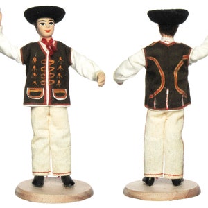 European folk costume doll from Bieszczady, Poland | traditional Rusyn ethnic dress | Slavic folklore goral highlander | handmade 1:12 scale