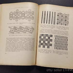 May include: A black and white image from a book showing different patterns and designs. The book is titled "Poklad" and the text is in Polish.