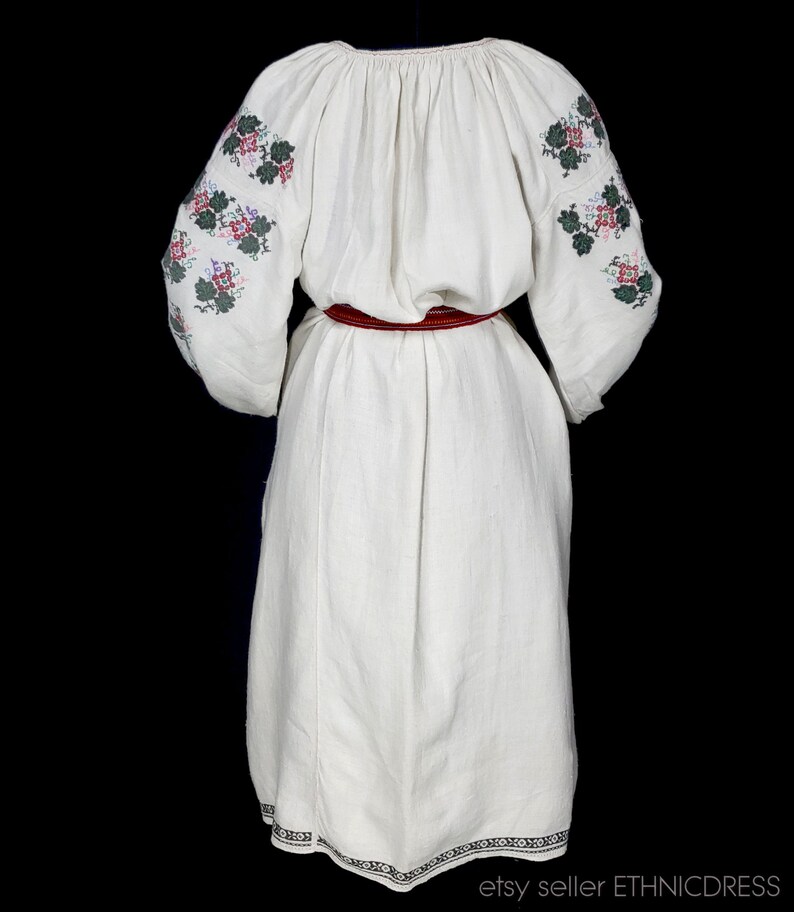Antique Folk Embroidered Chemise Dress