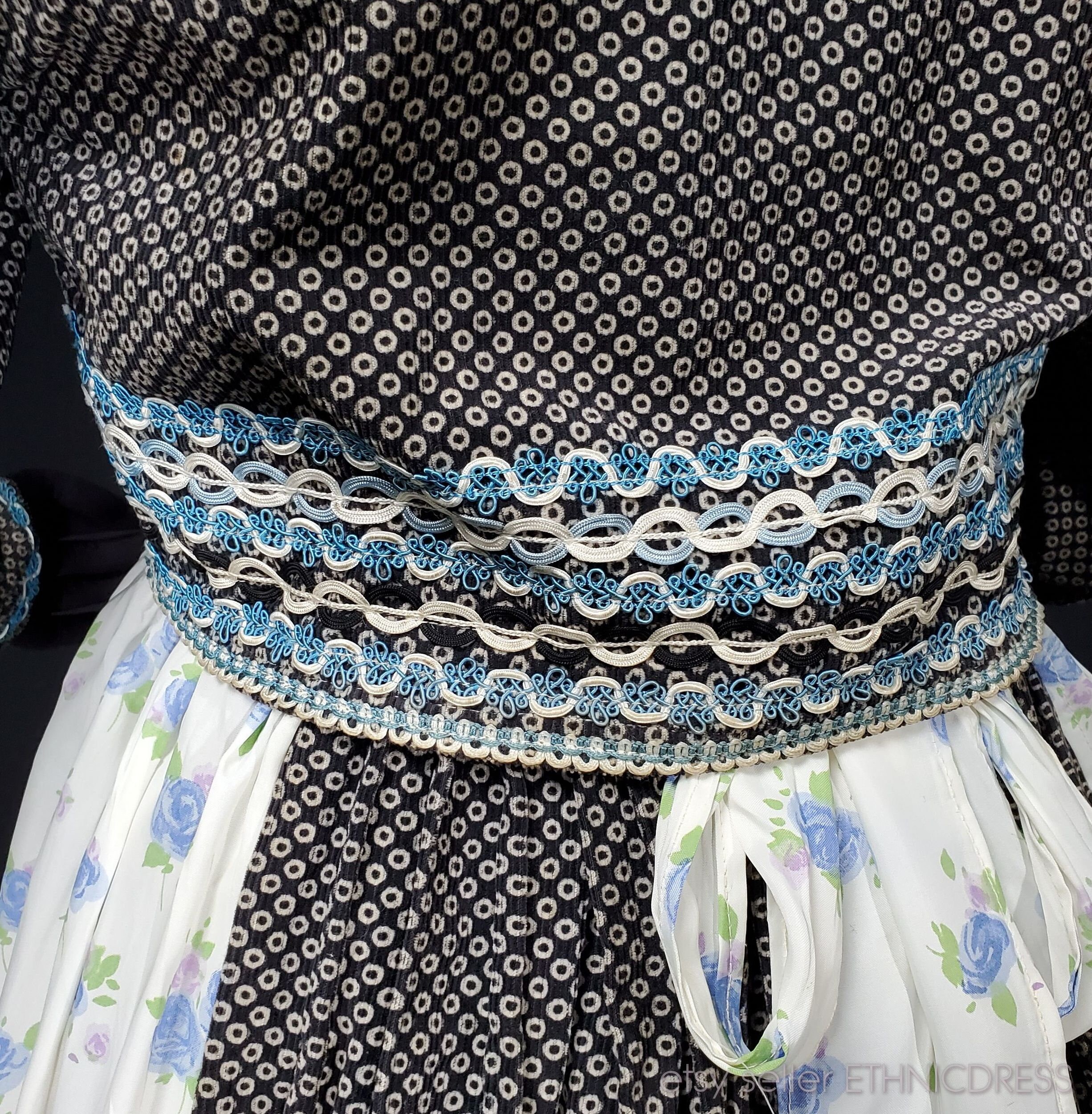 Vintage Czech Folk Costume From Chodsko | Black Corduroy