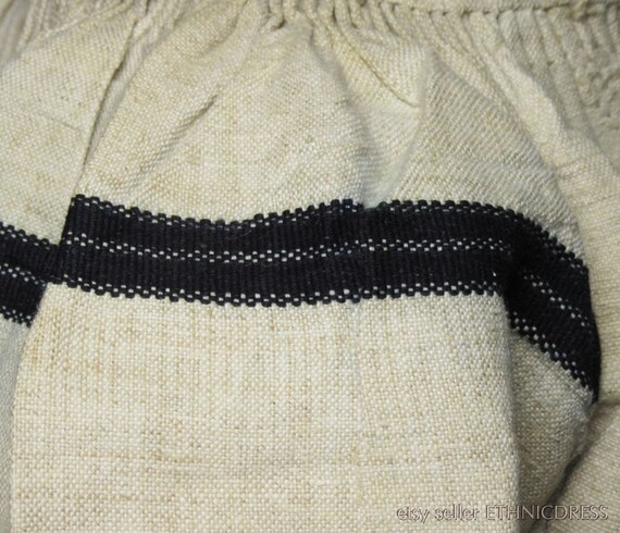 Rare antique Hungarian hand-woven natural hemp bl… - image 4