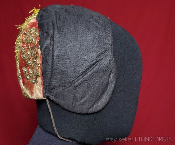 Antique Austrian folk costume headdress cap from … - image 2
