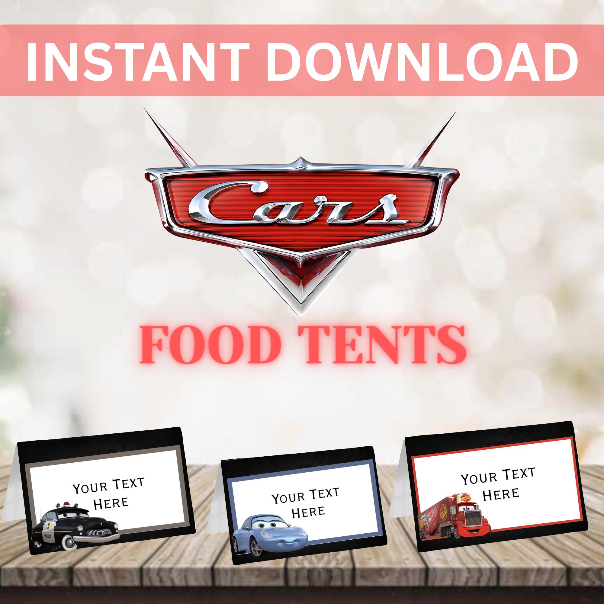 12 Cars Food Tent Lightning Mcqueen Race Party Favor Decor Boys Kids ...