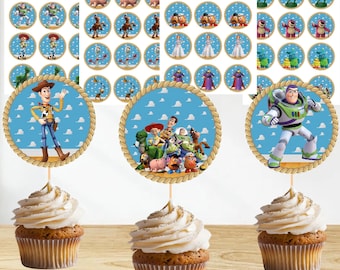 Adornos para cupcakes de Toy Story para fiesta de cumpleaños ts1