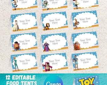 Etykiety na namiot z jedzeniem Toy Story, dekoracja na przyjęcie urodzinowe ts1