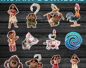 Adornos para cupcakes de Moana, decoración para fiestas de cumpleaños infantiles ma1