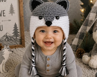 Crochet Fox Hat, Baby Fox Beanie, Crochet Baby Hat, Halloween Costume, Newborn Photo Prop, Newborn Hat, Toddler Hat, Winter Hat