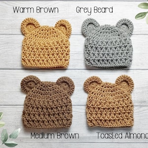 Crochet Baby Bear Hat, Baby Bear Beanie, Crochet Baby Hat, Halloween Costume, Newborn Photo Prop, Newborn Bear Hat, Toddler Hat, Winter Hat