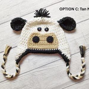 Crochet Cow Hat, Cow Costume, Halloween Costume, Newborn Photo Prop, Toddler Cow Hat, Baby Halloween Costume, Winter Hat, Baby Cow Hat