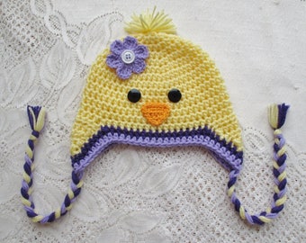 READY TO SHIP - 3 to 6 Month Size - Spring Chick Crochet Hat - Winter Hat or Photo Prop