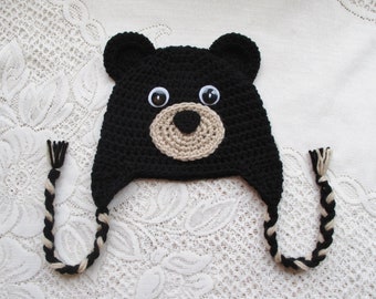 Crochet Bear Hat - Winter Hat - Photo Prop - Animal Hat - Baby Hat - Adult Hat - Beanie Hat - Available in Any Color Combination