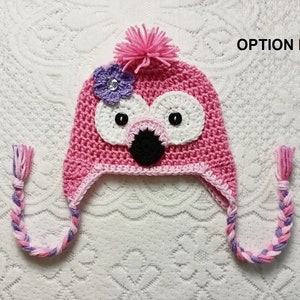 Crochet Pink Flamingo Hat - Winter Hat - Photo Prop - Animal Hat - Crochet Hat - Bird Hat - Halloween Costume - Baby Flamingo Hat