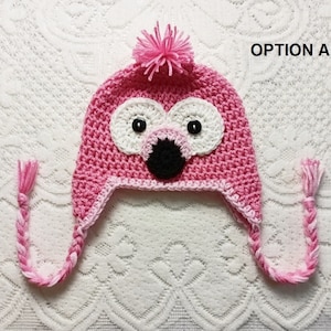 Crochet Pink Flamingo Hat - Winter Hat - Photo Prop - Animal Hat - Crochet Hat - Bird Hat - Halloween Costume - Baby Flamingo Hat