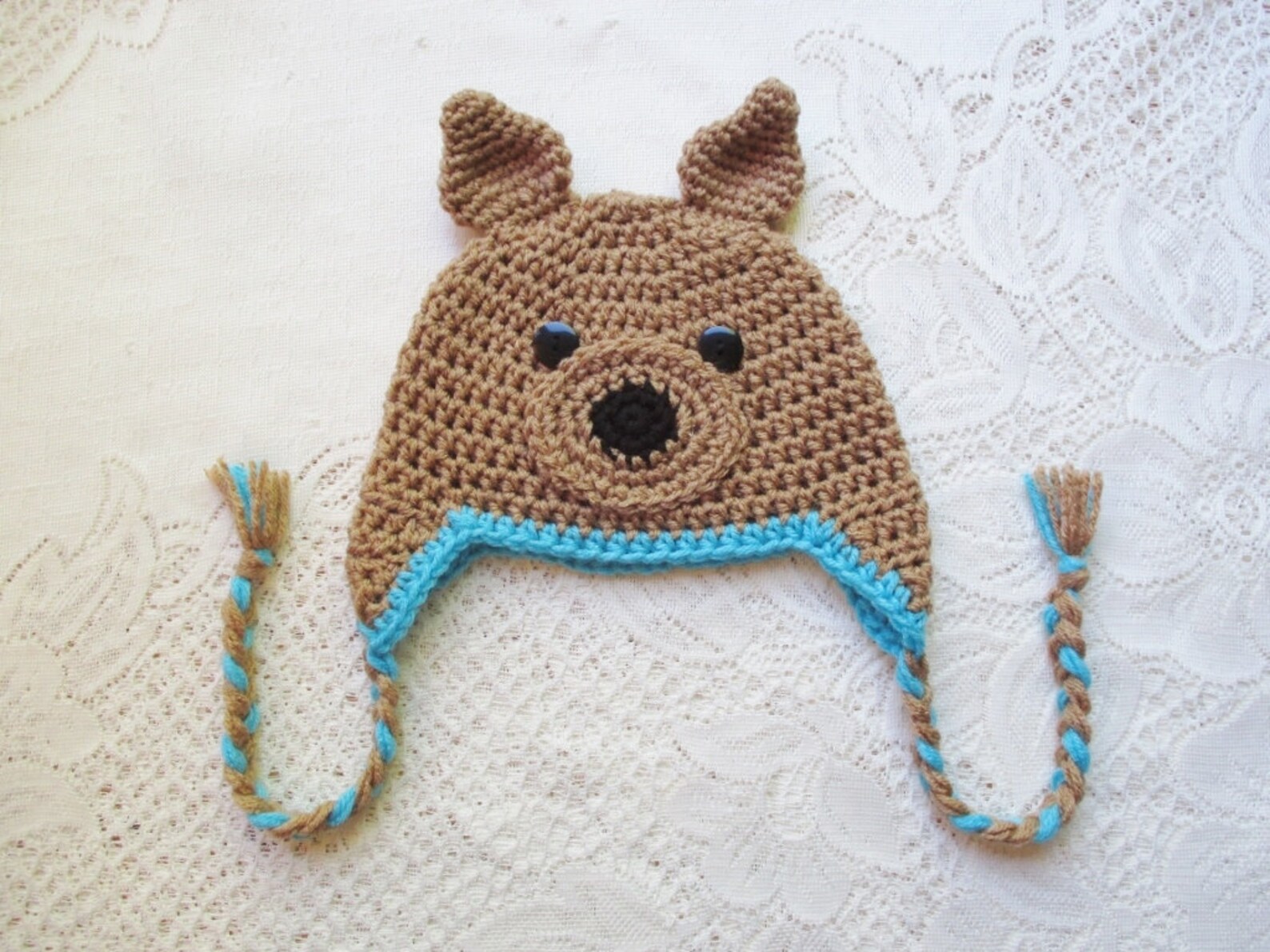 Crochet Kangaroo Hat Winter Hat Photo Prop Animal Hat Etsy