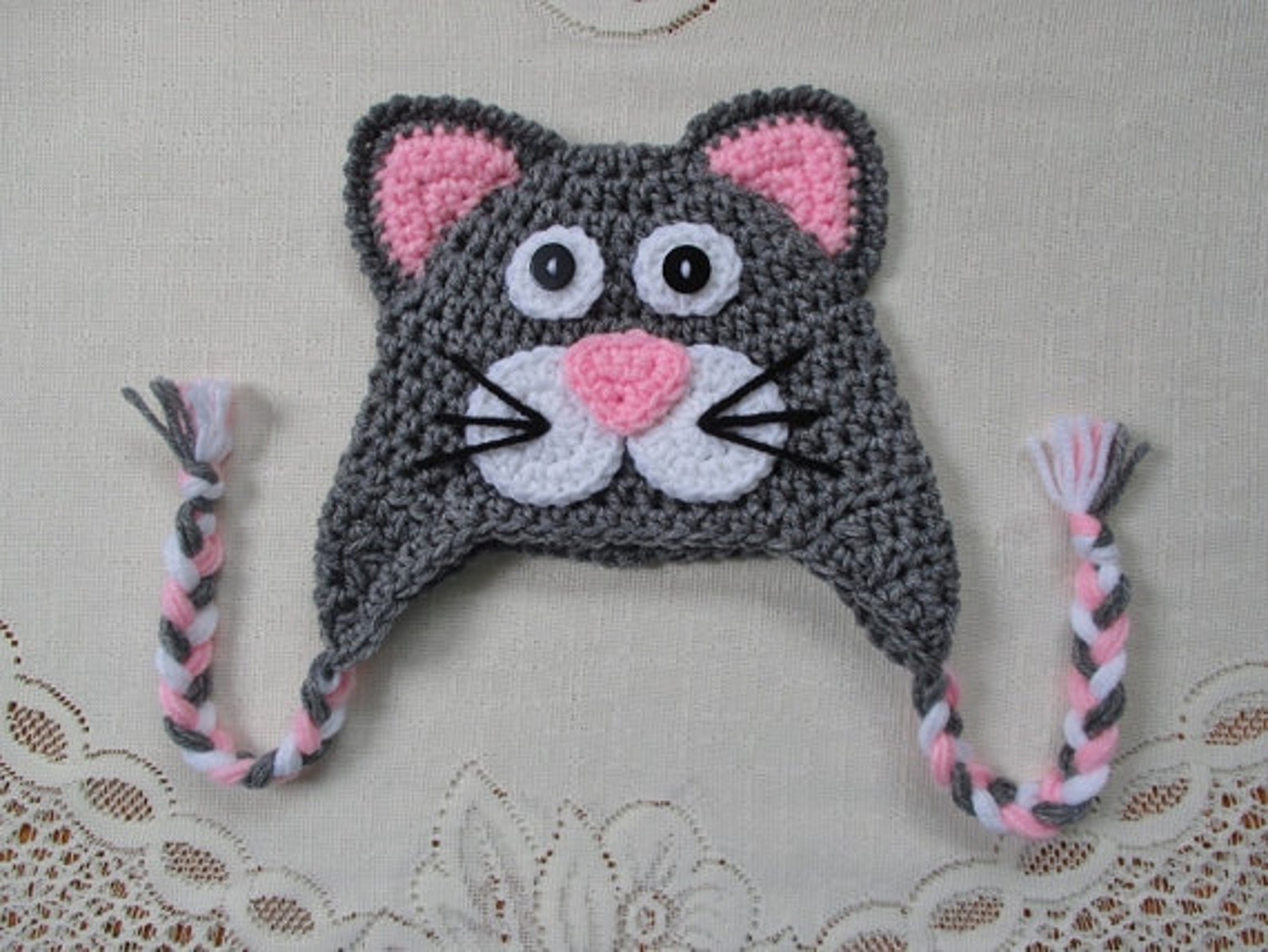 PDF PATTERN Full Face Kitty Cat Crochet Hat Pattern Etsy