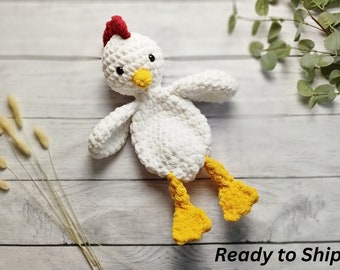 Chicken Snuggler Lovey - Baby Chicken Snuggler - Farm Nursery Decor - Comfort Animal - Baby Cuddle Blanket - Baby Toy - Baby Shower Gift