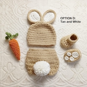 Easter Bunny Crochet Hat and Diaper Cover - Baby Photo Prop - Baby Bunny - Crochet Bunny Hat - Baby Shower Gift - Avail in 0 to 6 Months