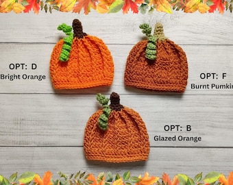 Baby Pumpkin Crochet Hat, Newborn Photo Prop, Halloween Costume, Hats for Fall, Newborn Pumpkin Hat, Pumpkin Beanie, Pumpkin Photo Prop