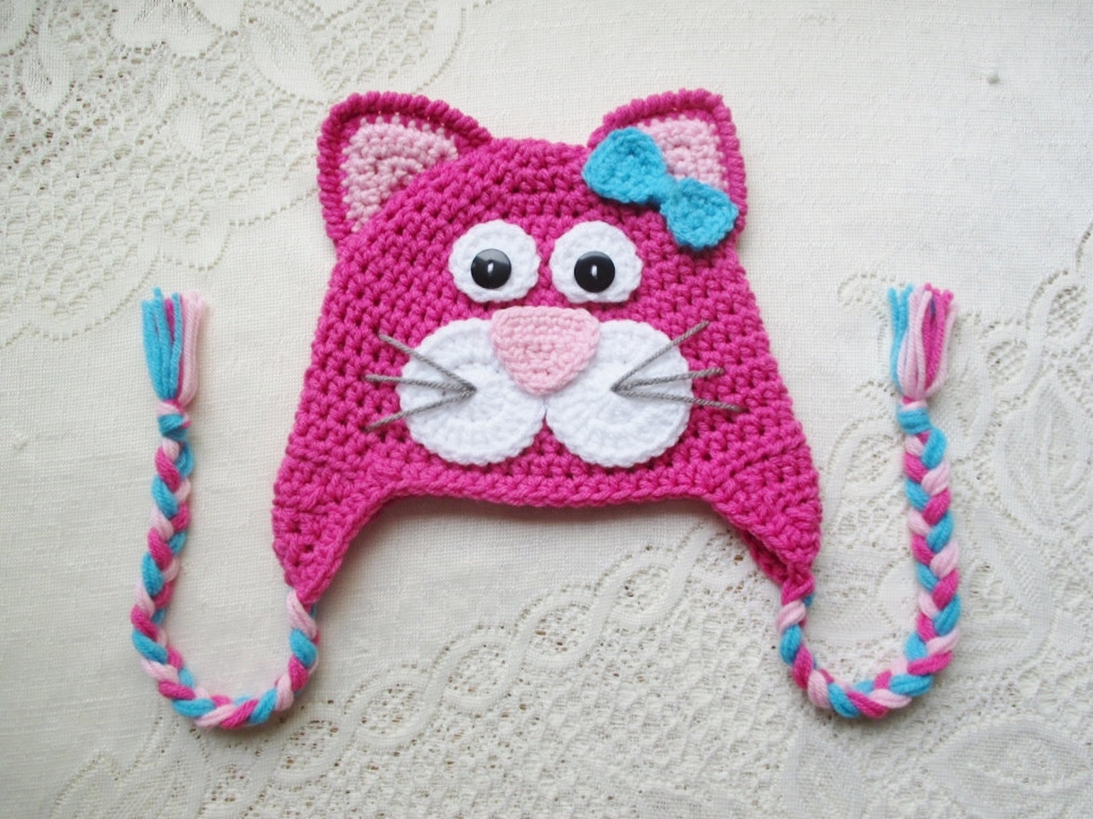 Crochet Kitty Cat Hat Winter Hat Photo Prop Animal Hat Etsy