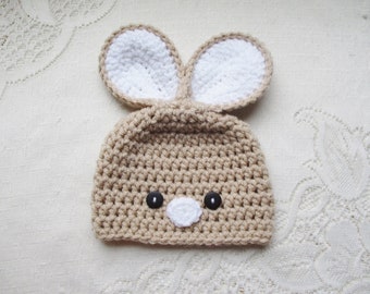 Easter Bunny Crochet Hat - Baby Photo Prop - Baby Bunny - Crochet Bunny Hat - Baby Shower Gift - Avail in 0 to 24 Months