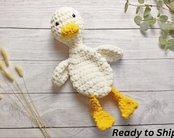 Duck Snuggler Lovey - Baby Duck Snuggler - Farm Nursery Decor - Comfort Animal - Baby Cuddle Blanket - Baby Goose Toy - Baby Shower Gift