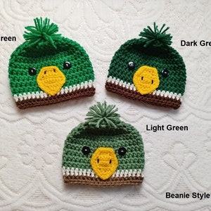 Crochet Baby Mallard Duck Hat: Woodland Animal Photo Prop