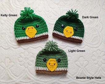 Crochet Baby Mallard Duck Hat: Woodland Animal Photo Prop