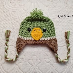Baby Mallard Duck Crochet Hat - Woodland Animals - Winter Hat - Baby Photo Prop - Baby Shower Gift - Newborn Duck - Avail in Multiple Sizes