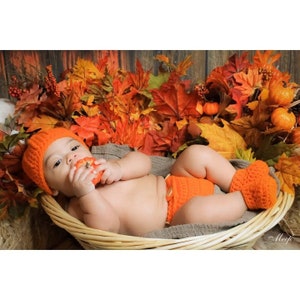 Baby Pumpkin Hat, Newborn Photo Prop, Halloween Costume, Hats for Fall, Newborn Pumpkin Hat, Pumpkin Hat and Diaper Cover