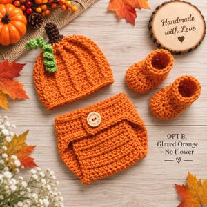Baby Pumpkin Crochet Hat and Diaper Cover - Baby Photo Prop - Baby Pumpkin Outfit - Baby Pumpkin Set - Baby Halloween Set - Newborn Pumpkin