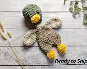 Mallard Duck Snuggler Lovey - Baby Mallard Duck Snuggler - Woodland Nursery Decor - Comfort Animal - Baby Cuddle Blanket - Baby Shower Gift