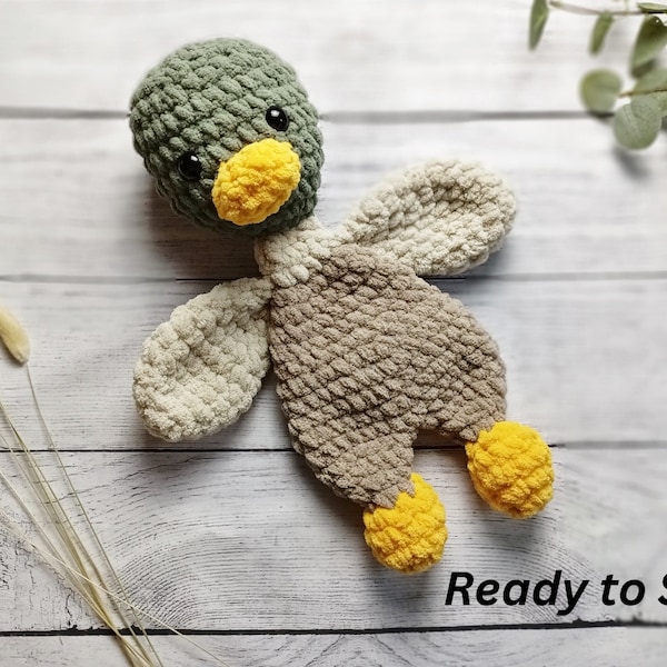 Mallard Duck Snuggler Lovey - Baby Mallard Duck Snuggler - Woodland Nursery Decor - Comfort Animal - Baby Cuddle Blanket - Baby Shower Gift