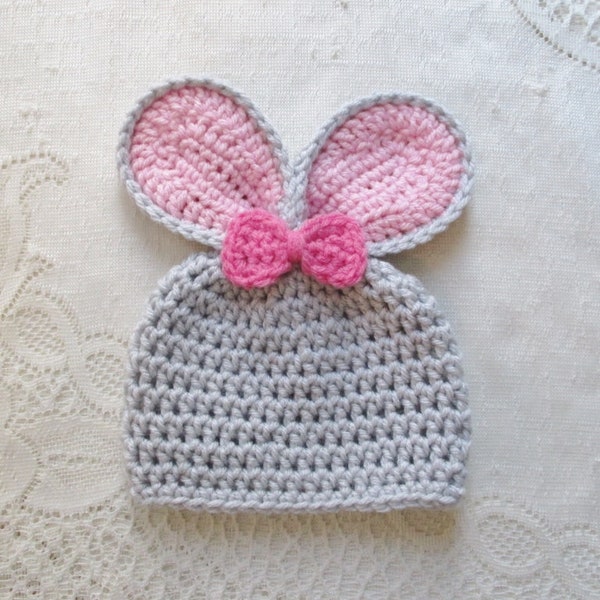 Easter Bunny Crochet Hat - Baby Photo Prop - Baby Bunny - Crochet Bunny Hat - Baby Shower Gift - Avail in 0 to 24 Months