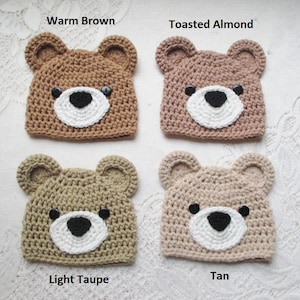 Crochet Baby Bear Hat, Crochet Baby Hat, Baby Bear Beanie, Crochet Bear Hat, Newborn Photo Prop, Newborn Bear Hat, Toddler Bear Hat Hat