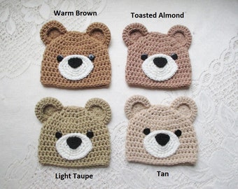 Crochet Baby Bear Hat - Baby Hat - Bear Hat - Winter Hat - Newborn Hat - Baby Beanie - Baby Shower Gift - Avail in Baby to 5 Yr Size