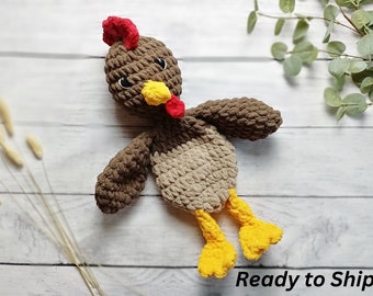 Chicken Snuggler Lovey - Baby Chicken Snuggler - Farm Nursery Decor - Comfort Animal - Baby Cuddle Blanket - Baby Toy - Baby Shower Gift