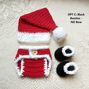 Baby Santa Outfit - Crochet Santa Hat and Diaper Cover - Baby Santa Set - Crochet Santa Outfit- First Christmas Outfit - Newborn Santa Set