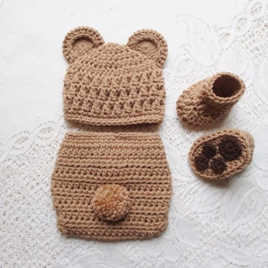 Baby Bear Hat and Diaper Cover - Baby Photo Prop - Baby Shower Gift - Baby Bear Hat - Available in 0 to 6 Months - Any Color Combo