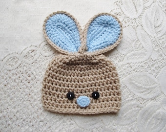 Easter Bunny Crochet Hat - Baby Photo Prop - Baby Bunny - Crochet Bunny Hat - Baby Shower Gift - Avail in 0 to 24 Months