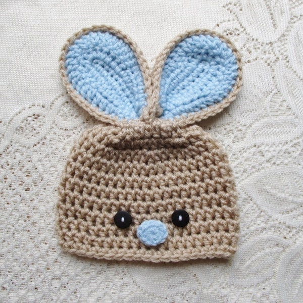 Easter Bunny Crochet Hat - Baby Photo Prop - Baby Bunny - Crochet Bunny Hat - Baby Shower Gift - Avail in 0 to 24 Months