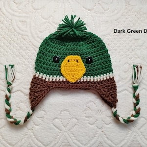 Baby Mallard Duck Crochet Hat - Woodland Animals - Winter Hat - Baby Photo Prop - Baby Shower Gift - Newborn Duck - Avail in Multiple Sizes