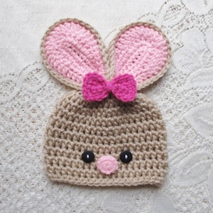 Easter Bunny Crochet Hat - Baby Photo Prop - Baby Bunny - Crochet Bunny Hat - Baby Shower Gift - Avail in 0 to 24 Months