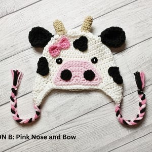 Crochet Cow Hat, Cow Costume, Halloween Costume, Newborn Photo Prop, Toddler Cow Hat, Baby Halloween Costume, Winter Hat, Baby Cow Hat