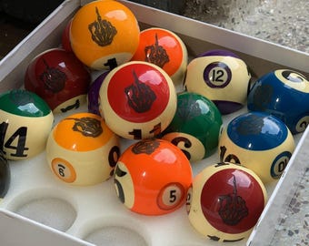 Billard Ball Set mit Gravur, personalisiertes Geschenk (57 MM