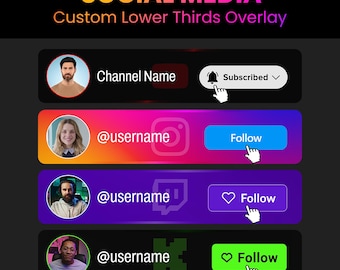 Animated YouTube Subscribe Button: Social Media Lower Third Overlay